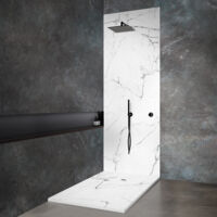 Receveur de douche en résine 200x100 cm imitation marbre blanc