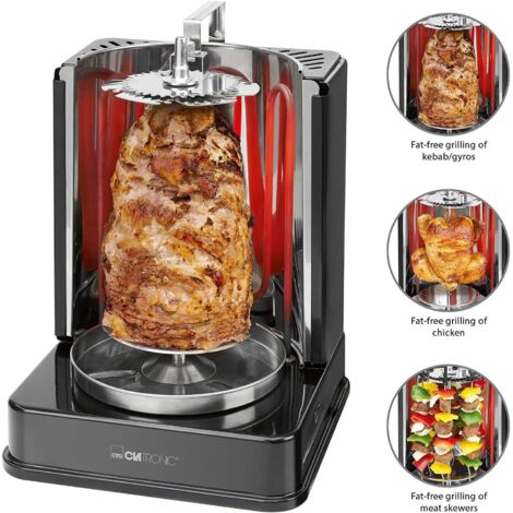 Clatronic DVG 3686 Parrilla Eléctrico Negro 1400 W