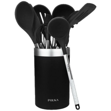 Cecotec Set Utensilios de Cocina Polka Negro 9 piezas (1/5)
