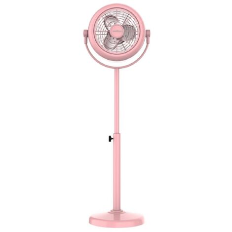 Cecotec Ventilador de Pie Retro EnergySilence 250 ClassicStyle Pink. 25W, Diámetro de 10", 3 Aspas Aerodinámicas, Inclinación Ajustable, 2 Velocidades, Diseño Elegante Color Rosa (1/4)