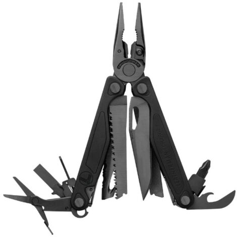 Multiherramienta Leatherman Charge®+ Black, ideal para aventura y trabajo, 19 funciones, acero inoxidable 420HC, hoja de navaja, sierra, tijeras y clip. (1/4)
