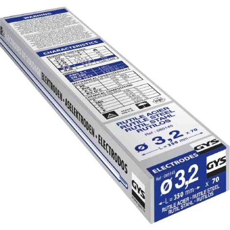 70 Electrodos tradicionales de acero rutilo Ø3,2 mm Gys