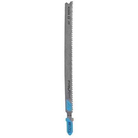 Hoja sierra caladora para metal, corte recta fina, ref. Bosch : T 321 BF, calidad de Hoja de sierra BiM, Largo total 132 mm, Paso de dientes : 2 mm