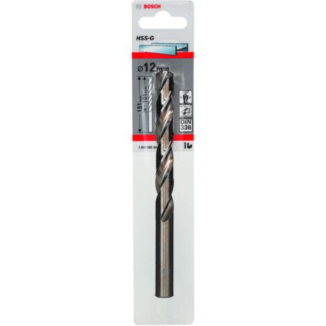 Bosch HSS-G - Broca - Broca espiral - 12 mm - cilíndrica - Longitud 151 mm