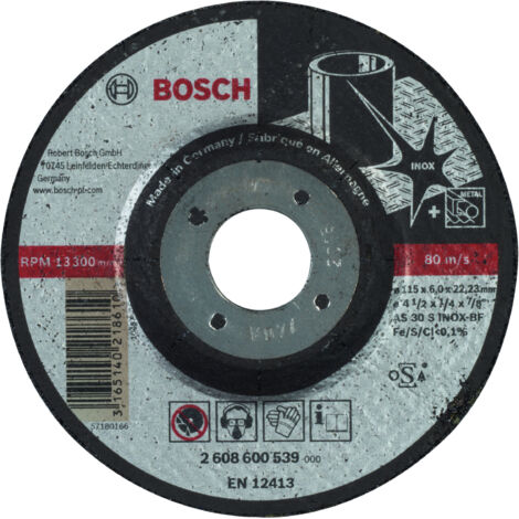 BOSCH 2608600539 Disco desbaste acodado Expert Inox AS 30 S INOX BF 115 6 (1/3)