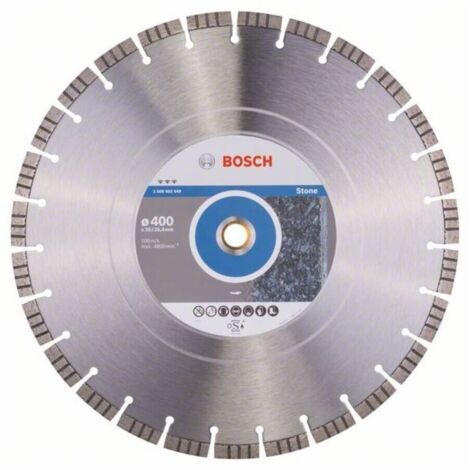 Bosch 2 608 602 649 - Disco de corte de diamante Best for Stone - 400 x 20,00+25,40 x 3,2 x 12 mm (pack de 1)