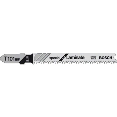Bosch – Hojas para sierra de calar laminadas T101BIF – Lote de 5 unidades – Corte limpio en madera y laminados – Para uso profesional (1/10)