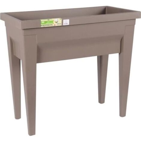Bac Potager Sur Pieds Sans Serre Vegetable L X L X H 76 X 38,5 X 68 Cm Couleur Taupe - Eda (1/2)