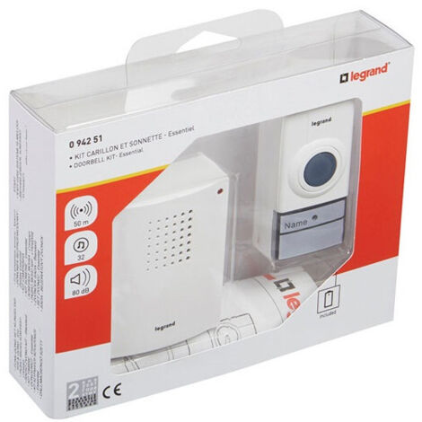 Legrand Kit timbre y campana inalámbricos blanco 50m