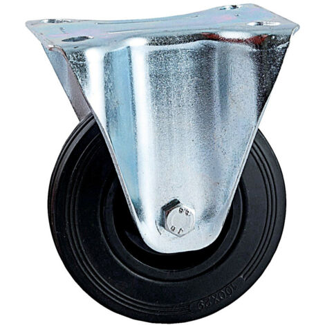 PLATO FIJO CASTOR 125MM GOMA NEGRA - AVL - 508823O