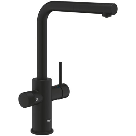 GROHE 30 590 KF0  BLUE Pure Minta Monomando de fregadero para sistemas de agua filtrada con caño extraíble negro - ref: 30 590 KF0