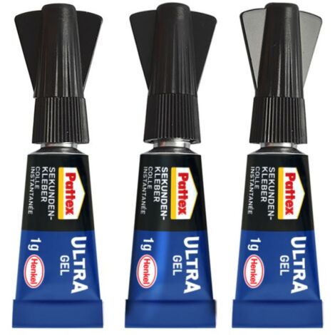 Pattex Sekundenkleber Mini-Trio Gel, 3 Tuben mit je 1g (1/4)