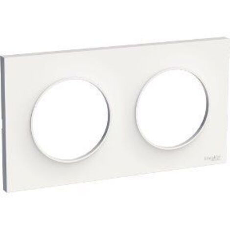 Schneider S520704 - Placa Odace Styl Blanco 2 postes horizontales/verticales distancia entre ejes 71 mm
