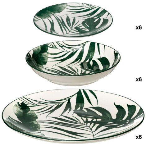 18 piezas servicio palme blanco verde - Sg secret de gourmet