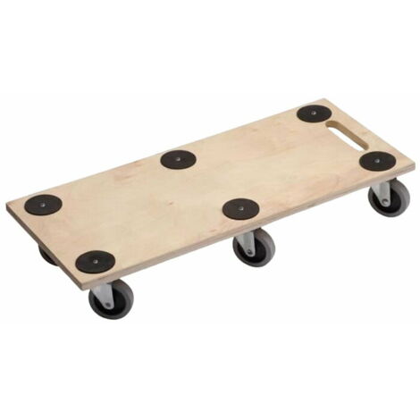 Rodillo de transporte 680 x 290 mm, 300 kg, madera contrachapada, TPE