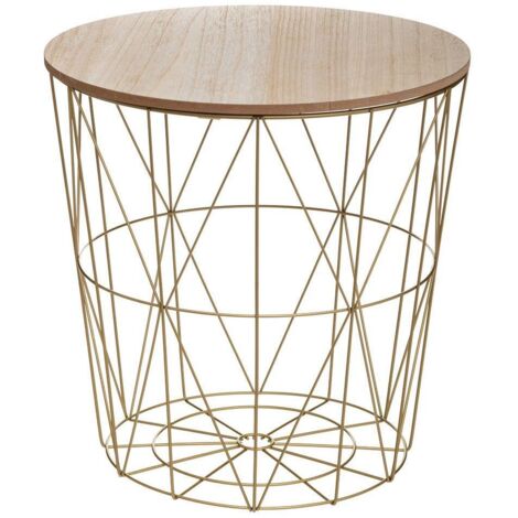 Mesa de centro 'Kumi' oro D. 40 cm - Atmosphera créateur d'intérieur