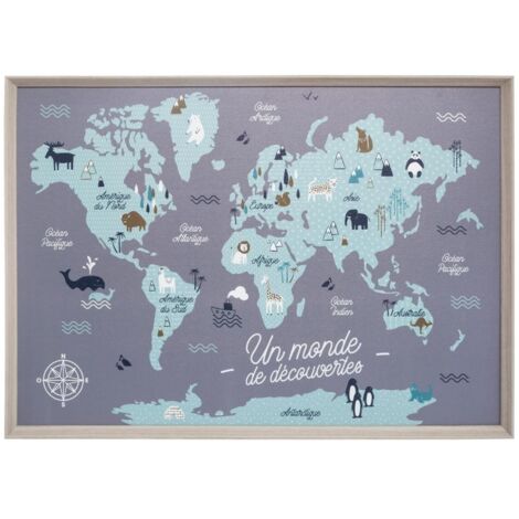 Cuadro infantil mapamundi 50x70 (1/5)