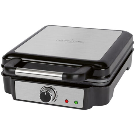 ProfiCook PC-WA 1241 4 barquillo(s) 1200 W Negro, Acero inoxidable