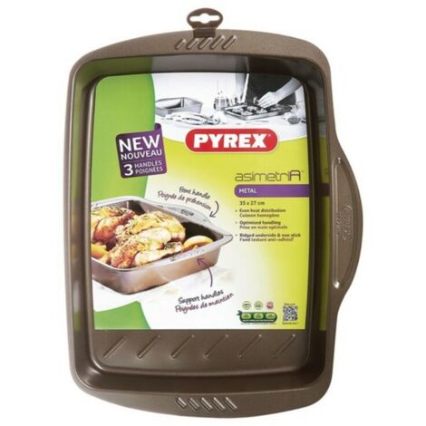 Bandeja para Horno Antiadherente Pyrex Marrón Negro Metal Acero (1/2)