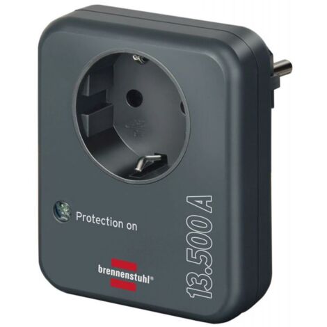 brennenstuhl-1506996-enchufe adaptador protegido contra subidas de tensión 13.500a antracita