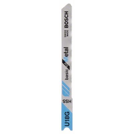 BOSCH 2609256767 Hoja de sierra de calar HSS, U 18 G Basic for Metal (1/2)