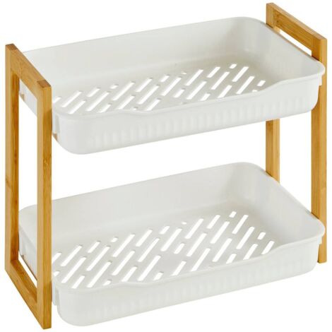 Estante de bambú blanco naturéo 27x20,5cm - 5five