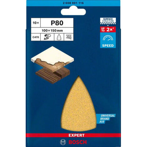 Bosch Expert C470 hojas abrasivas grano 80 marrón paquete de diez
