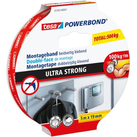 Doble cara de montaje Powerbond Ultra Strong 5 m x 19 mm - Tesa 55792-00001-00 (por 10)