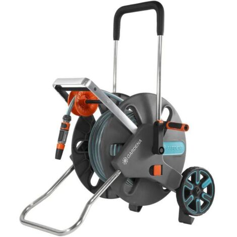 Gardena AquaRoll L Easy carro enrollador azul gris naranja
