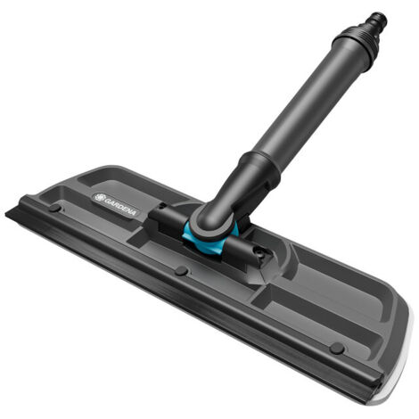 GARDENA Cepillo mopa de limpieza de grandes superficies CleanSystem, para la limpieza de suelos, cristales, azulejos y paredes, bayeta 2 en 1 que se puede utilizar a mano o con mango (18808-20)