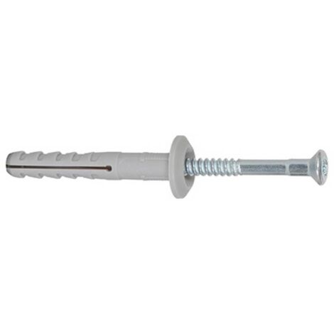 Fischer 514869 Taco impacto nylon + clavo con cabeza avellanada HAMMERFIX N 6x30/1 P (Envase 100 uds)