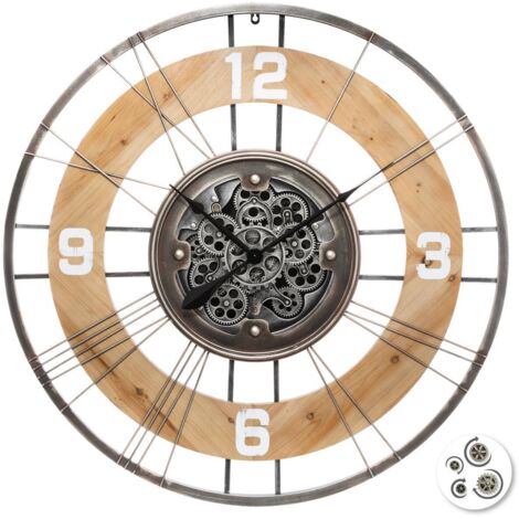 Reloj «Lana» - metal y madera D90 cm - Atmosphera créateur d'intérieur (1/3)