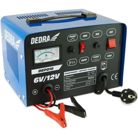 Cargador DEDRA 6/12V 12-100Ah - Cargador para baterías de coche y moto
