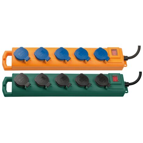 Brennenstuhl 1159910215 Alargador eléctrico 5m Negro Verde