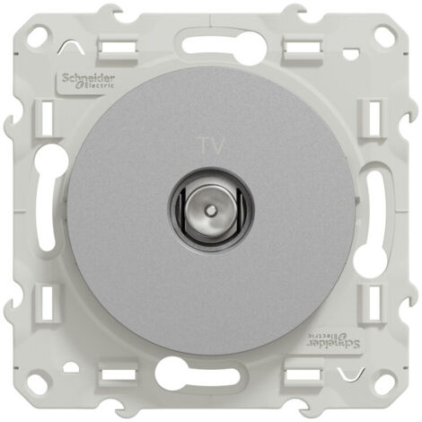 Toma TV Odace Gris Aluminio Schneider Electric