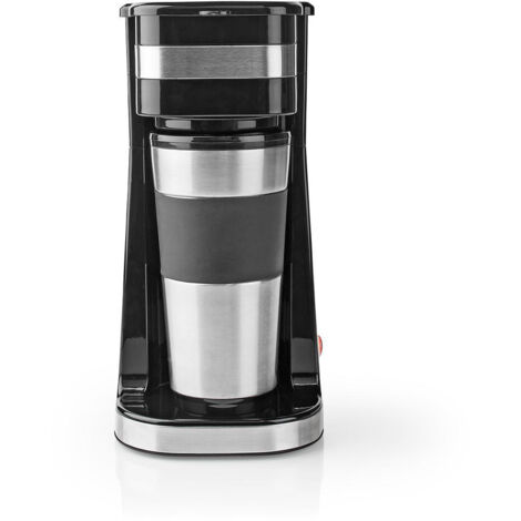 Nedis Cafetera de Una Taza  Taza Portátil de Doble Pared  0,42 L  Negra NE550718475 (1/5)