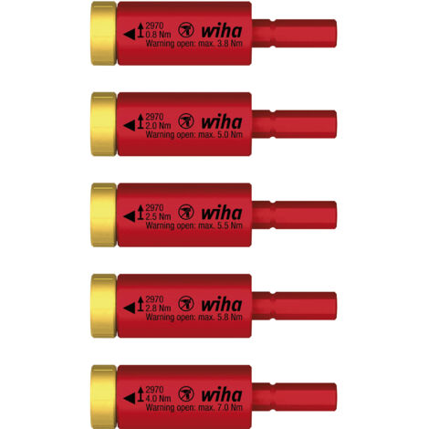 Wiha Juego de adaptadores de par de apriete easyTorque electric para slimBits y soporte slimVario®, de 5 unid. (41479)