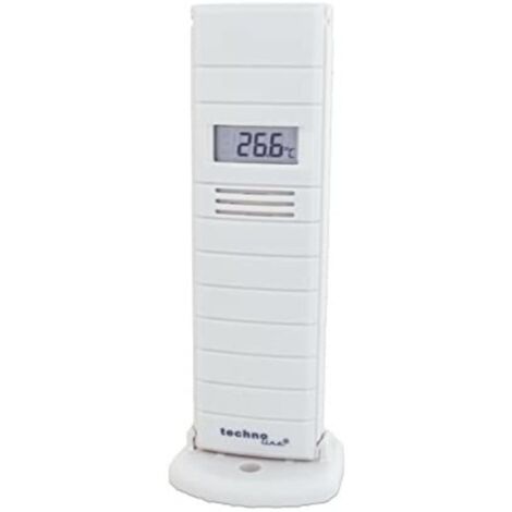 Technoline, con transmisor externo, TX29 DTH-IT, transmisor de temperatura y humedad con pantalla, 868 MHz, blanco, 38 x 21 x 129 mm