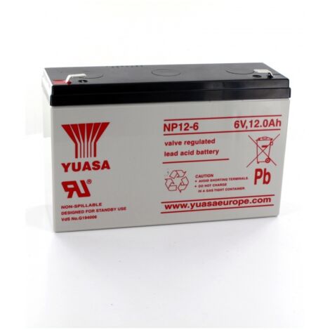 Batería Yuasa NP12-6 6V 12000mAh negra duradera (1/2)