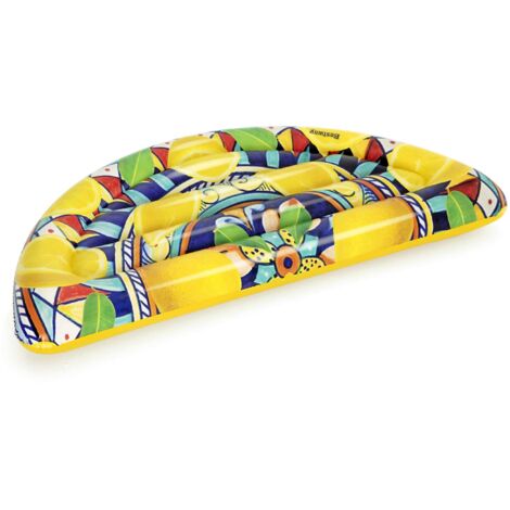 AMATTOYS Colchoneta Hinchable Con Diseño De Moto Amarilla Para Piscina Y Playa – Flotador Resistente De Vinilo Para Niños Y Adultos, Fácil De Inflar Y Transportar