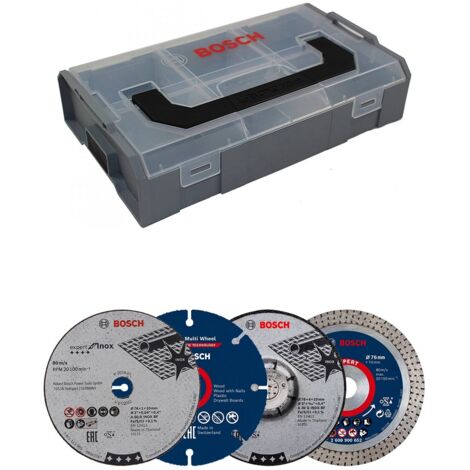 Bosch Professional Juego de discos de 9 piezas de 76 mm en mini L-Boxx (para GWS-12V, Ø 76 mm, Accesorios Amoladoras Angulares)
