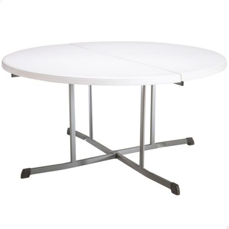 Mesa redonda plegable blanco Lifetime Ø152x75,5 cm (1/5)
