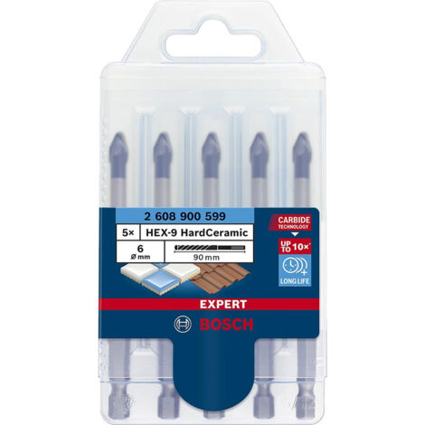Bosch HEX-9 Brocas multifacetas 6 mm para azulejos duros