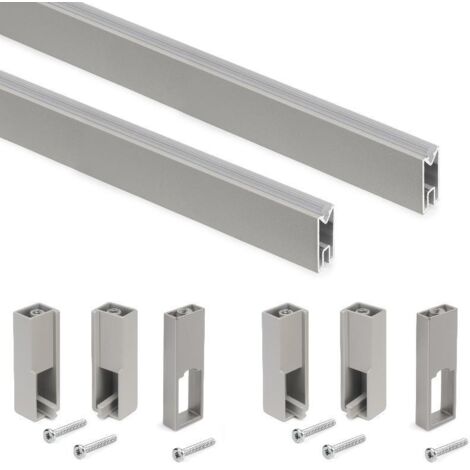 Emuca Luxe kit rieles para armario aluminio gris piedra 1,15 m (1/5)