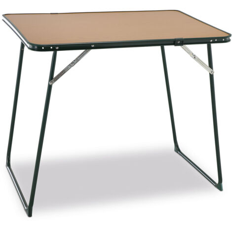 Mesa plegable multiusos 80x60 cm para 2-4 personas – Tablero durolac de alta densidad – Pies estabilizadores – Color madera y verde – Solenny (1/7)