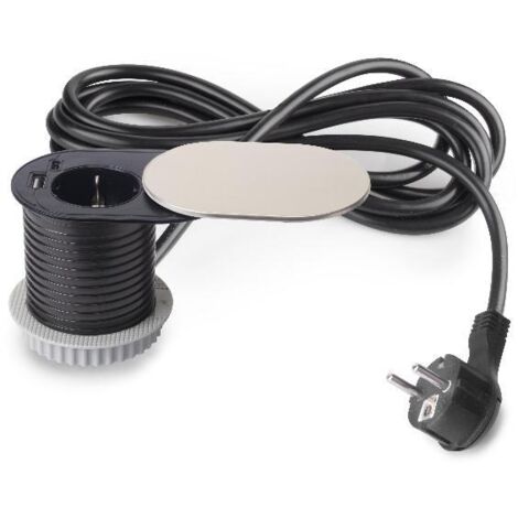 Emuca Vertikal Flat 60 conector acero inoxidable negro (1/5)