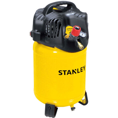 Stanley – Compresor de aire vertical 24 litros – Motor 1.5 Hp – Presión máxima 10 bar – Flujo de aire 180 l/min – Sin aceite (1/4)