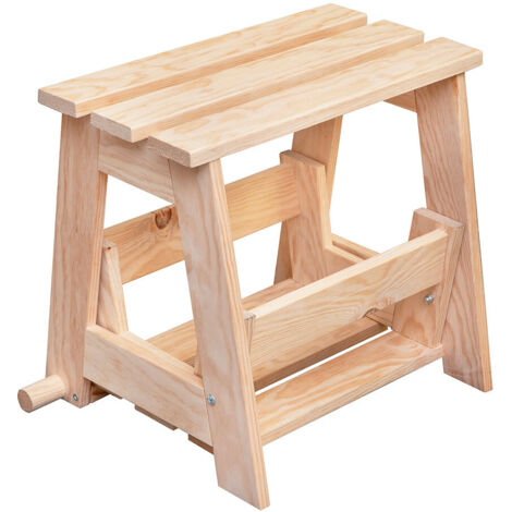 Escalera taburete de madera, 2 peldaños. astigarraga (1/4)