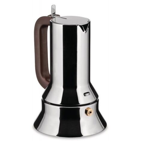 Alessi 9090/3 - Cafetera italiana de acero inoxidable brillo 18/10 con base magnética