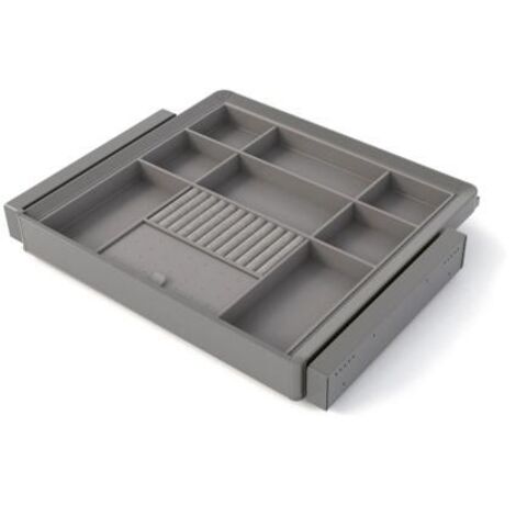 Emuca Quartz kit organizador cajón aluminio titanio